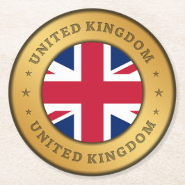 Vlag Verenigd Koninkrijk Ronde Kartonnen Onderzetter