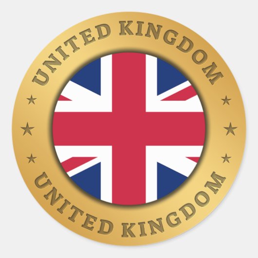 Vlag Verenigd Koninkrijk Ronde Sticker (Voorkant)