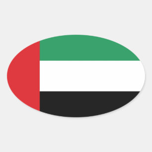Vlag Verenigde Arabische Emiraten Ovale Sticker