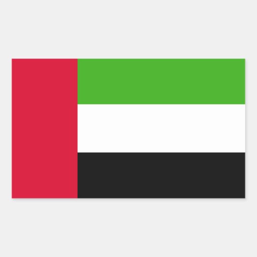 Vlag Verenigde Arabische Emiraten Rechthoekige Sticker (Voorkant)