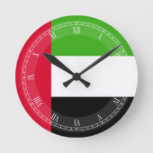 Vlag Verenigde Arabische Emiraten Ronde Klok (Voorkant)