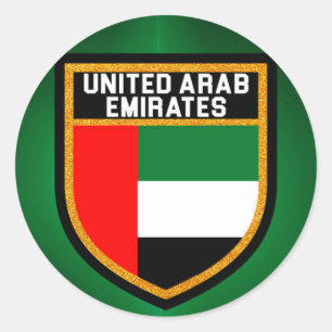 Vlag Verenigde Arabische Emiraten Ronde Sticker