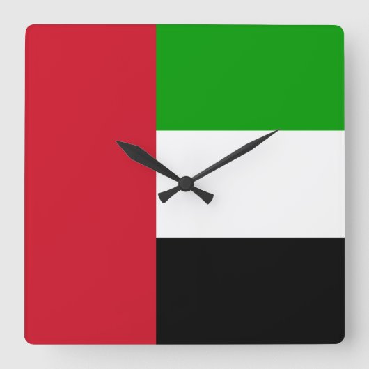 Vlag Verenigde Arabische Emiraten Vierkante Klok (Voorkant)