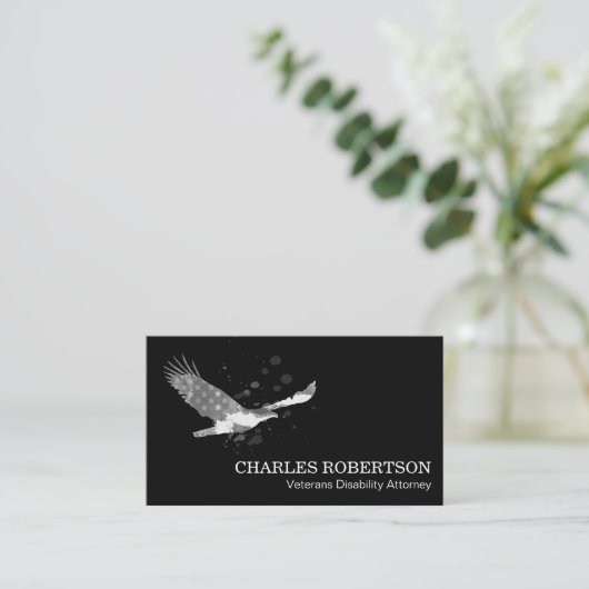 *~* Vlag Verenigde Staten Amerikaanse Eagle Gray G Visitekaartje (Staand voorkant)
