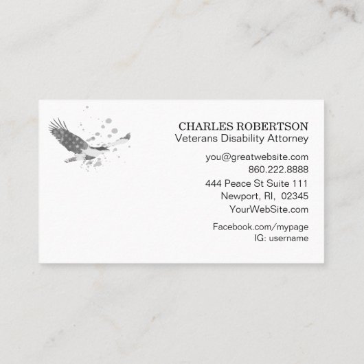 *~* Vlag Verenigde Staten Amerikaanse Eagle Gray G Visitekaartje (Achterkant)