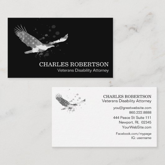 *~* Vlag Verenigde Staten Amerikaanse Eagle Gray G Visitekaartje (Voorkant / Achterkant)