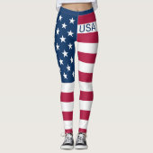 Vlag Verenigde Staten Stars & Stripes Custom USA Leggings (Voorkant)