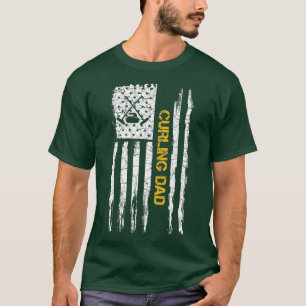 Vlag Verenigde Staten Trots Curling Dad Curler Gr T-shirt