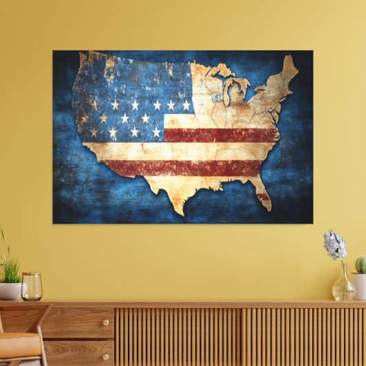 Vlag Verenigde Staten van Amerika Canvas Print Afb (Insitu (Woonkamer))