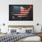 Vlag Verenigde Staten van Amerika Canvas Print Afb (Insitu (Slaapkamer))