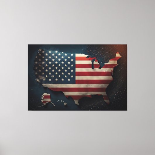 Vlag Verenigde Staten van Amerika Canvas Print Afb (Voorkant)