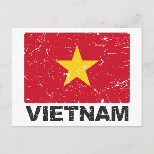  vlag Vietnam Briefkaart (Voorkant)