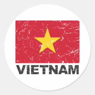vlag Vietnam Ronde Sticker