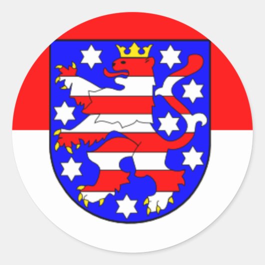 Vlag - Vlag - Fahne Duitsland Thüringen Ronde Sticker (Voorkant)