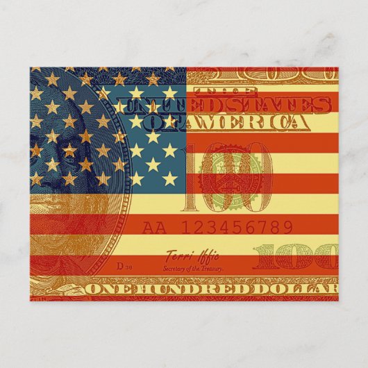 Vlag voor 100 dollar briefkaart (Voorkant)