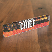 Vlag voor brandweerkorter naambordje (Zijkant)