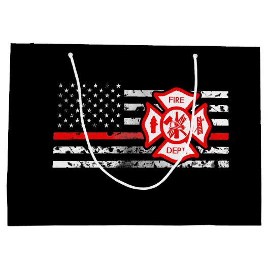 Vlag voor brandweerlieden en Florian Cross Groot Cadeauzakje (Achterkant)