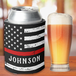 Vlag voor brandweerlieden op maat van de dunne rod blikjeskoeler