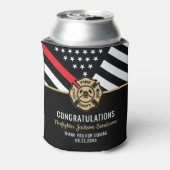 Vlag voor brandweerlieden Pensioen van de rode lij Blikjeskoeler (Blikje Achterkant)