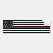 Vlag voor brandweerlieden van de Amerikaanse Thin  Bumpersticker (Voorkant)