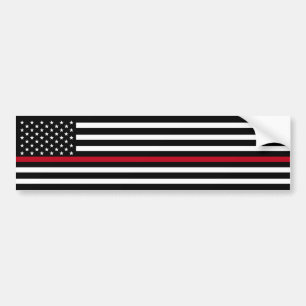 Vlag voor brandweerlieden van de Amerikaanse Thin Bumpersticker