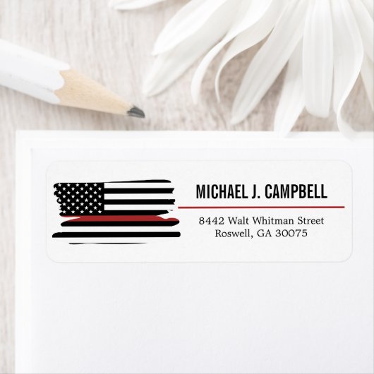 Vlag voor brandweerlieden van de Amerikaanse vlag  Etiket (Insitu)