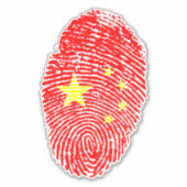 Vlag voor Chinese vingerafdruk Sticker (Voorkant)