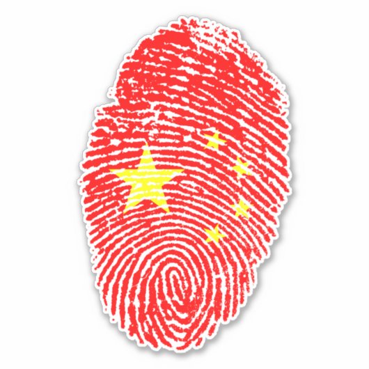 Vlag voor Chinese vingerafdruk Sticker (Voorkant)