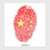 Vlag voor Chinese vingerafdruk Sticker (Vel)