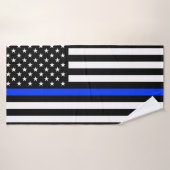 vlag voor de politie van de Thin Blue Line Badhanddoek (Badhanddoek)