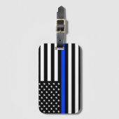 vlag voor de politie van de Thin Blue Line Bagagelabel (Voorkant (verticaal))