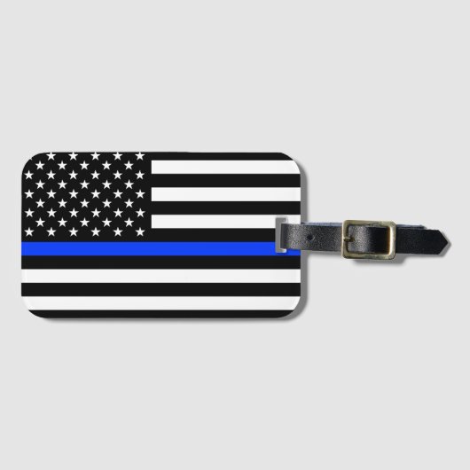 vlag voor de politie van de Thin Blue Line Bagagelabel (Voorkant (horizontaal))