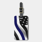 vlag voor de politie van de Thin Blue Line Bagagelabel (Voorkant verticaal)