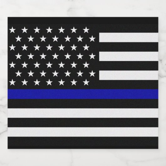 vlag voor de politie van de Thin Blue Line Bier Etiket (Enkel label)