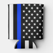 vlag voor de politie van de Thin Blue Line Blikjeskoeler (Voorkant)