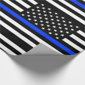 vlag voor de politie van de Thin Blue Line Cadeaupapier (Hoek)