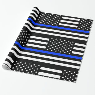 vlag voor de politie van de Thin Blue Line Cadeaupapier