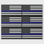vlag voor de politie van de Thin Blue Line Cadeaupapier (Vlak)
