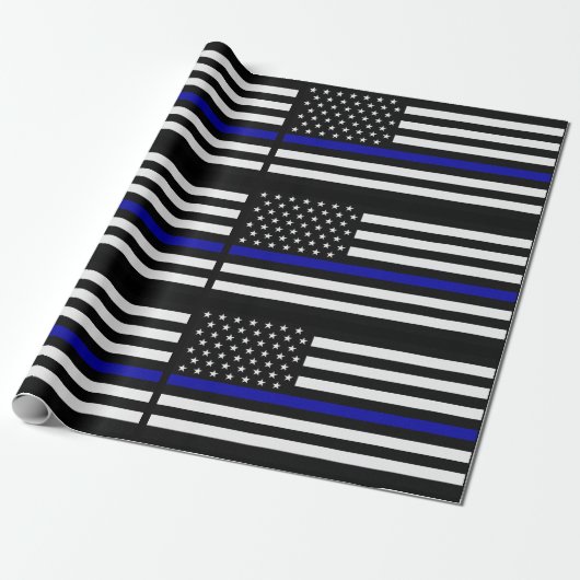 vlag voor de politie van de Thin Blue Line Cadeaupapier (Uitgerold)