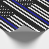 vlag voor de politie van de Thin Blue Line Cadeaupapier (Hoek)