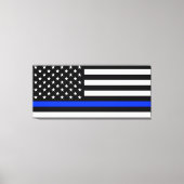 vlag voor de politie van de Thin Blue Line Canvas Afdruk (Voorkant)
