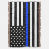 vlag voor de politie van de Thin Blue Line Deken (Voorkant Verticaal)