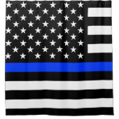 vlag voor de politie van de Thin Blue Line Douchegordijn (Voorkant)