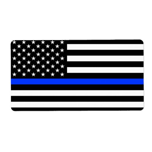 vlag voor de politie van de Thin Blue Line Etiket (Voorkant)