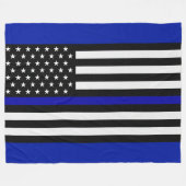 vlag voor de politie van de Thin Blue Line Fleece Deken (Voorkant (Horizontaal))