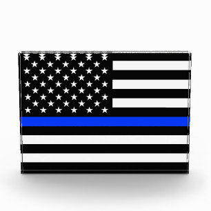 vlag voor de politie van de Thin Blue Line Fotoblokken