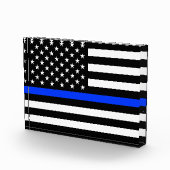 vlag voor de politie van de Thin Blue Line Fotoblokken (Rechts)