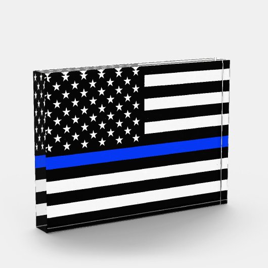 vlag voor de politie van de Thin Blue Line Fotoblokken (Links)