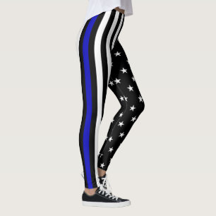 vlag voor de politie van de Thin Blue Line Leggings