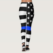 vlag voor de politie van de Thin Blue Line Leggings (Achterkant)